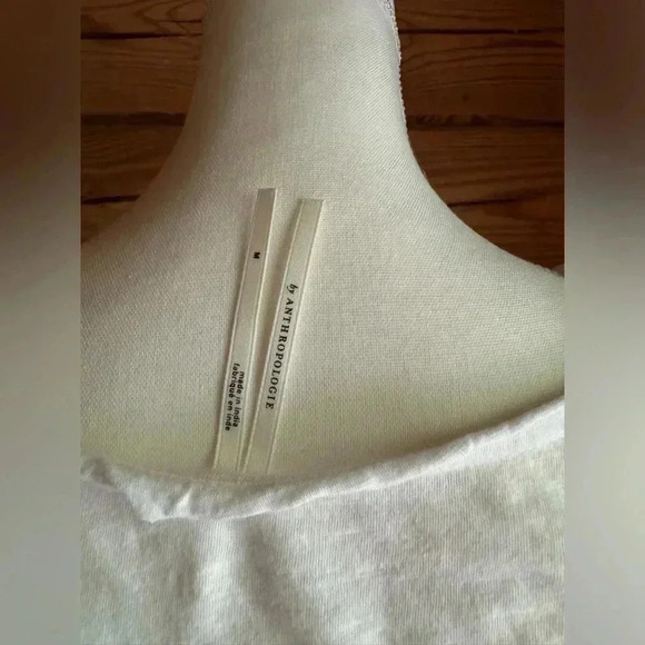 Anthropologie puff sleeved front gathered peasant white blouse size medium​ - Picture 5 of 6